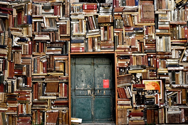 knihovna plná starých knih